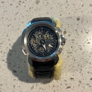 Heritor mens automatic leather watch